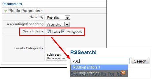 search Joomla! blog articles in RSBlog!